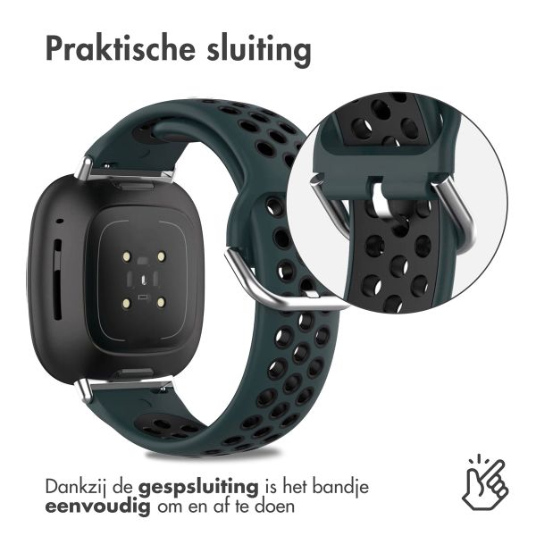 imoshion Siliconen sport bandje Fitbit Versa 4 / 3 / Sense (2) - Groen/Zwart