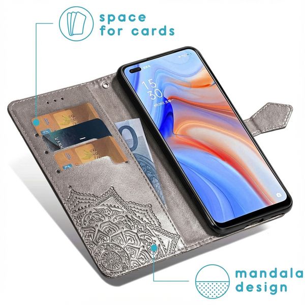 imoshion Mandala Bookcase Oppo Reno4 5G - Grijs