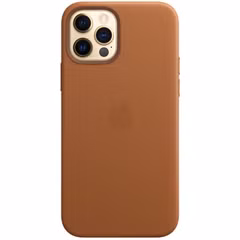 Apple Leather Backcover MagSafe Apple iPhone 12 (Pro) - Saddle Brown