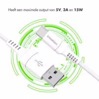 imoshion Braided USB-C naar USB-A kabel - 0,5 meter - Wit