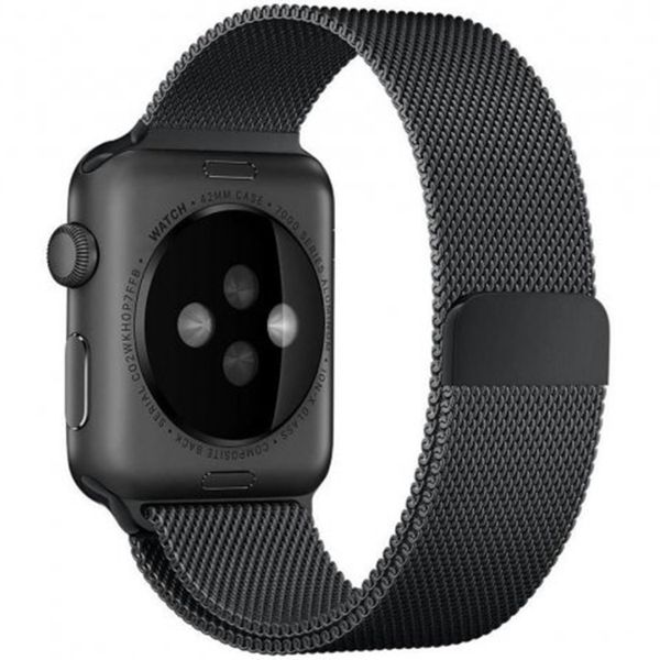 WiWu Milanese band Apple Watch Series 1 t/m 11 / SE / Ultra (44/45/46/49 mm) - Zwart