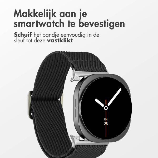 imoshion Elastisch Nylonbandje voor de Samsung Galaxy Watch 8 (Classic) - 40 / 44 / 46mm - Zwart