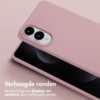 Selencia Siliconen hoesje met afneembaar koord Samsung Galaxy S25 Edge - Sand Pink