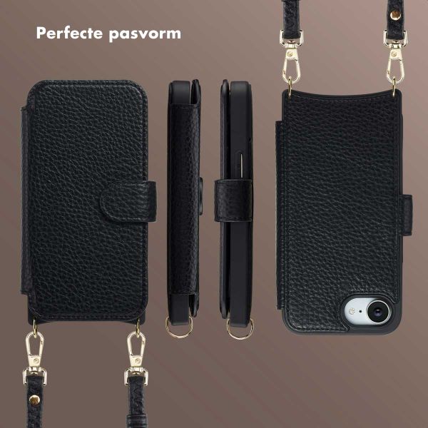 Selencia Riva Bookcase met MagSafe en Koord Apple iPhone 16e - Zwart