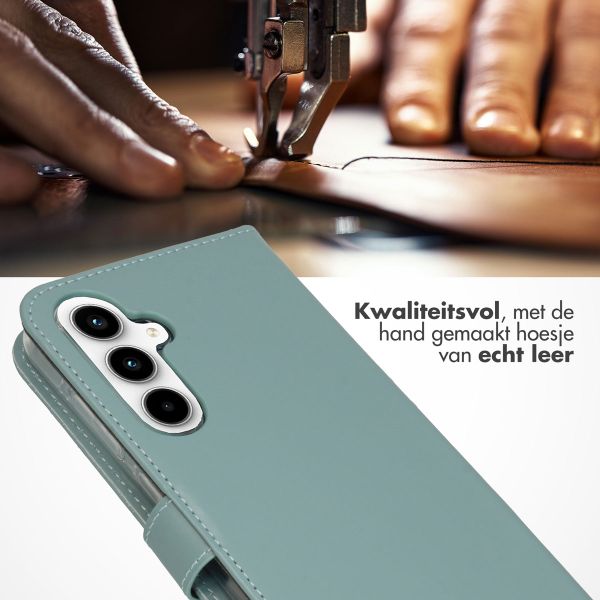 Selencia Echt Leren Bookcase Samsung Galaxy A55 - Air Blue