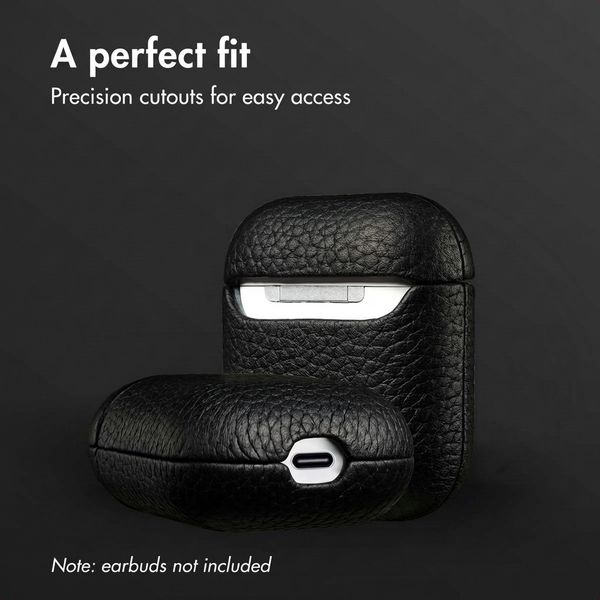 Accezz Genuine leather case  Apple AirPods 1 / 2 - Black