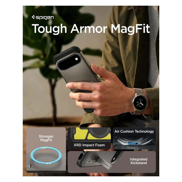 Spigen Tough Armor Backcover MagSafe Google Pixel 11 - Gunmetal
