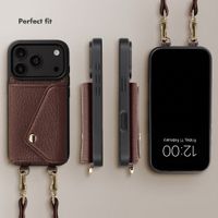 Selencia Sera Phone Case with Cord and Envelope Card Holder Apple iPhone 18 Pro / 17 Pro - Chocolate Brown