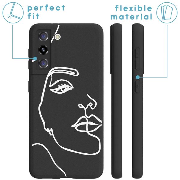 imoshion Design hoesje Samsung Galaxy S21 - Line Art Woman White