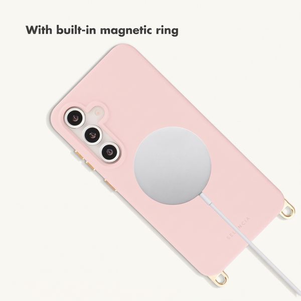 Selencia Rivièra MagSafe Case with detachable hooks Samsung Galaxy S24 FE - Sorbet Pink