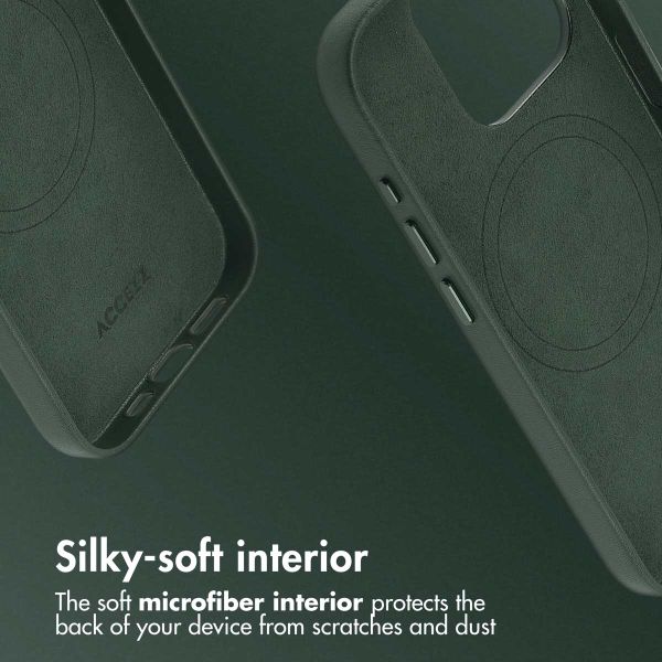Accezz Leather Back Cover with MagSafe Apple iPhone 15 Pro - Cedar Green