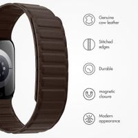 Accezz Magnetic genuine leather band Apple Watch | 44/45/46/49 mm - Chocolate Brown