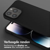 Selencia Siliconen hoesje met afneembaar koord iPhone 14 Pro Max - Zwart