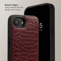 Selencia Nova Croco Phone Case with Cord and Card Holder Apple iPhone 17e / 16e - Choco Brown
