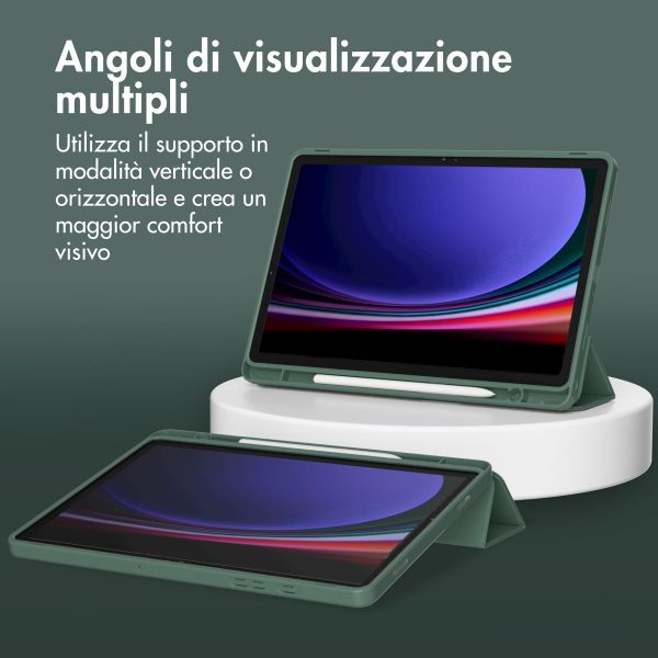 Accezz Smart Silicone Bookcase Samsung Galaxy Tab A9 8.7 inch - Donkergroen