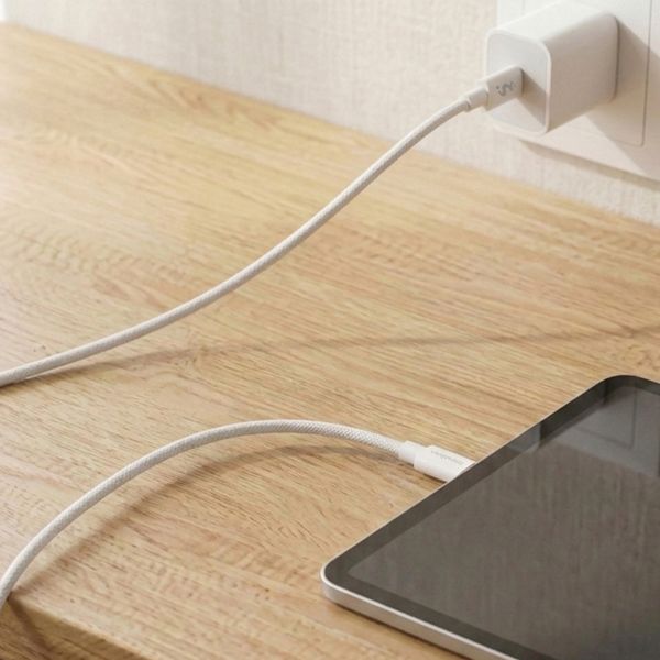 imoshion Braided USB-C naar Lightning kabel 30W - 2 meter - Wit