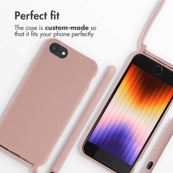 imoshion Siliconen hoesje met koord Apple iPhone SE (2022 / 2020) / 8 / 7 - Sand Pink