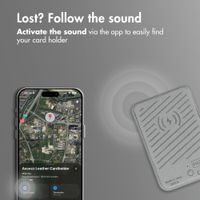 Accezz Magnetic Leather Card Holder - Compatible with Apple Find My - Light Grey