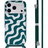imoshion Siliconen design hoesje met koord Apple iPhone 17 Pro Max - Petrol Green Groovy