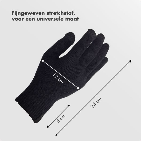 Selencia Knitted Touchscreen Handschoenen - One Size - Zwart