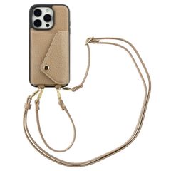 Selencia Sera Phone Case with Cord and Envelope Card Holder Apple iPhone 16 Pro - Taupe