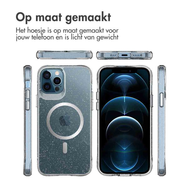 imoshion Clear Glitter Backcover met MagSafe Apple iPhone 12 (Pro) - Zilver