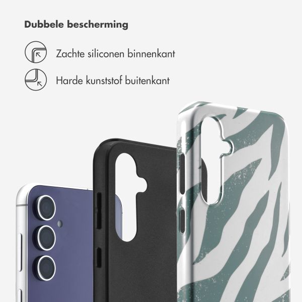 Selencia Vivid Backcover Samsung Galaxy S23 FE - Colorful Zebra Pine Blue