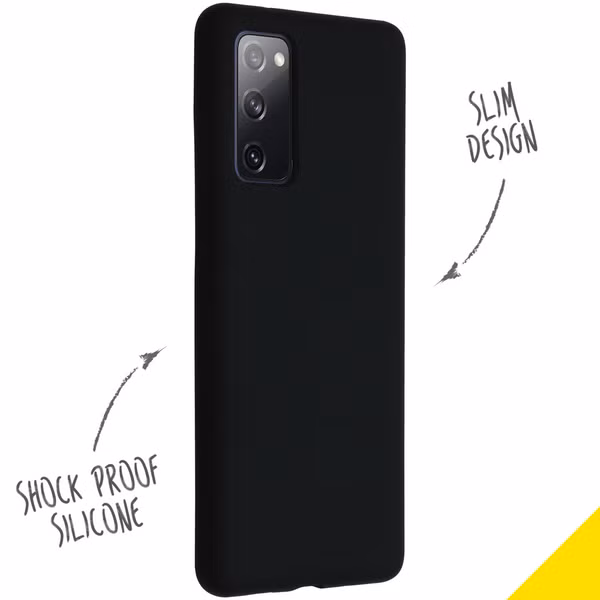 Accezz Liquid Silicone Backcover Samsung Galaxy S20 FE - Zwart