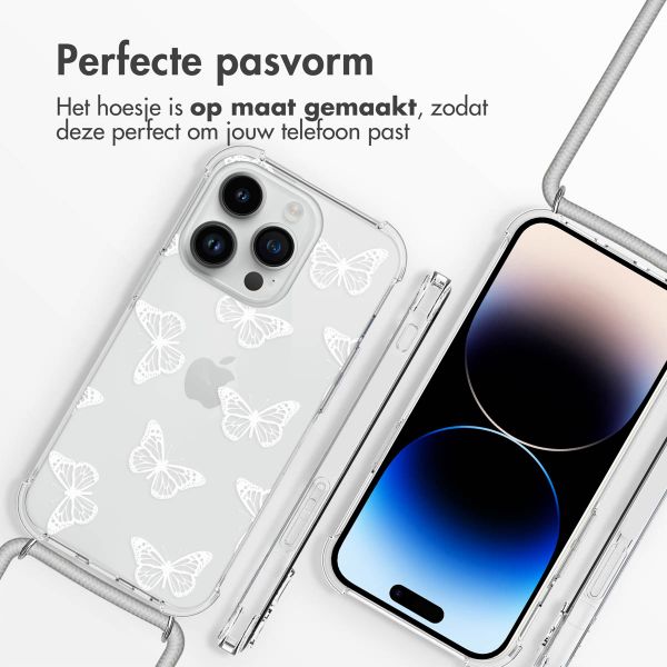 imoshion Design hoesje met koord iPhone 14 Pro - Butterfly