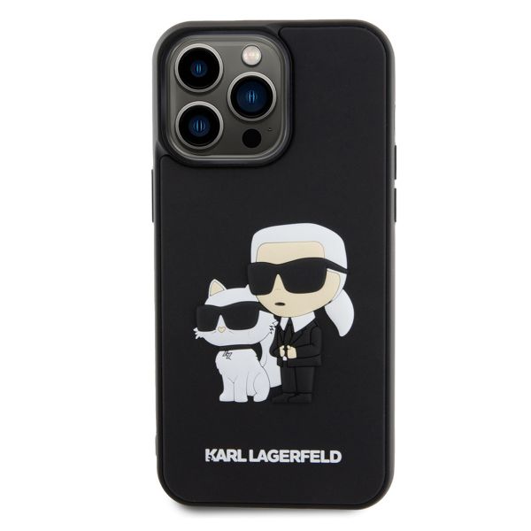 Karl Lagerfeld Karl & Choupette 3D Rubber Hardcase Backcover Apple iPhone 15 Pro Max - Zwart