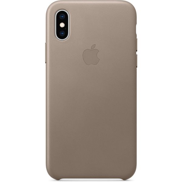 Apple Leather Backcover iPhone Xs - Taupe