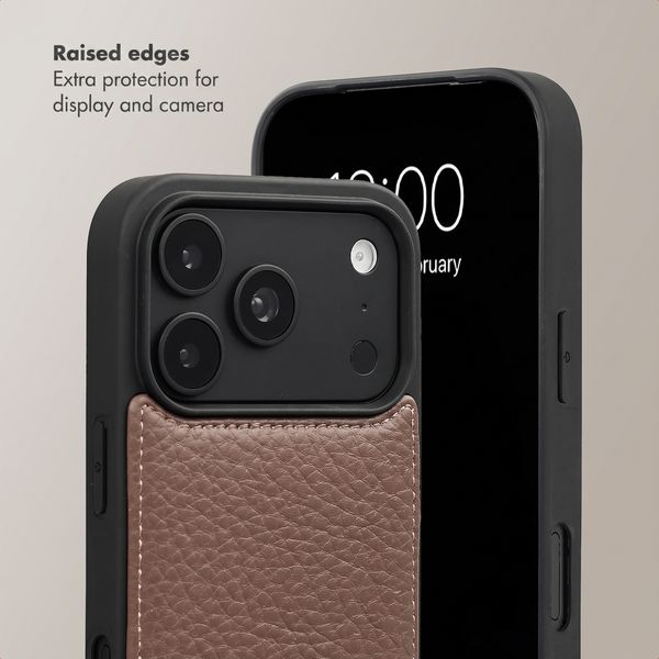 Selencia Nova Phone Case with Cord and Card Holder Apple iPhone 18 Pro / 17 Pro - Mocha Brown