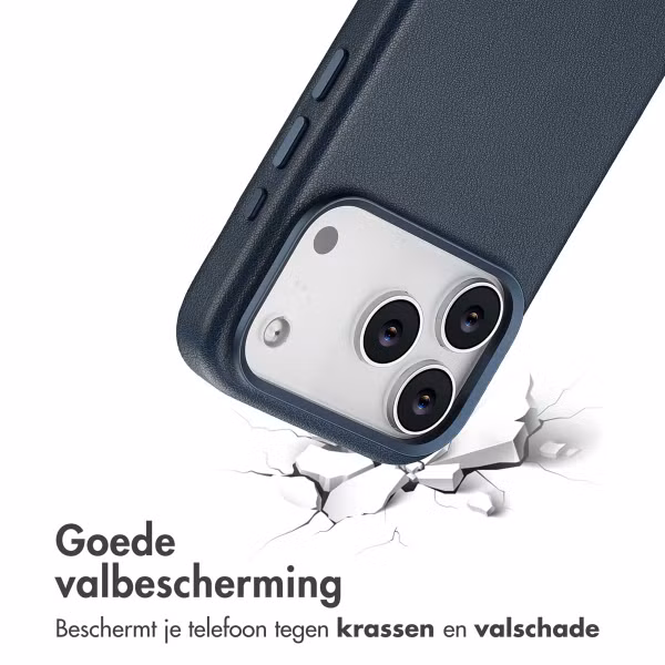 Accezz MagSafe Leather Backcover Apple iPhone 17 Pro - Nightfall Blue