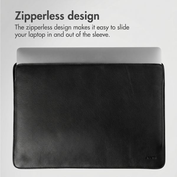 Accezz Leather laptop sleeve 15 inch - Black