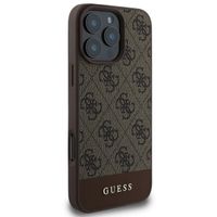 Guess Bottom Stripe 4G Backcover Apple iPhone 16 Pro - Bruin