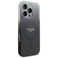 Guess MagSafe IML Glitter Gradient Case Apple iPhone 16 Pro - Zwart