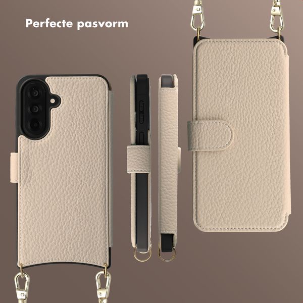 Selencia Riva Bookcase met MagSafe en Koord Samsung Galaxy A37 (5G) - Beige