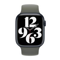 Apple Siliconen solobandje Apple Watch Series 1 - 9 / SE (38/40/41 mm) | Series 10 / 11 (42 mm) - Maat 3 - Olive