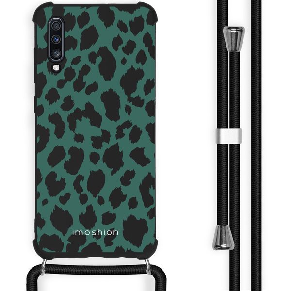 imoshion Design hoesje met koord Samsung Galaxy A70 - Luipaard - Groen / Zwart