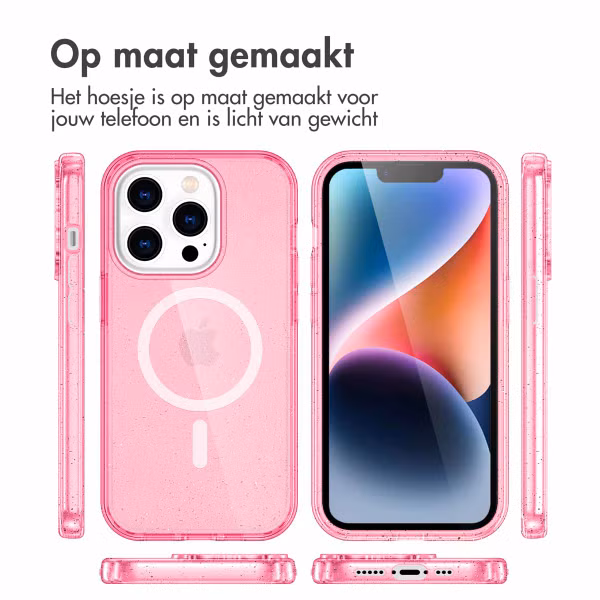 imoshion Sparkle Backcover met MagSafe Apple iPhone 14 Pro - Glitter Roze
