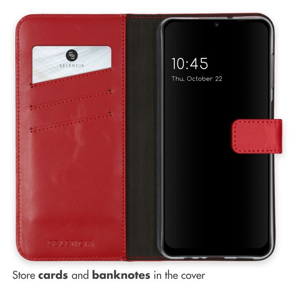 Selencia Echt Leren Bookcase Samsung Galaxy A13 (5G) / A04s - Rood