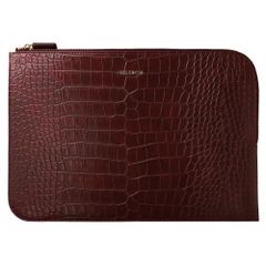 Selencia Croco laptop hoes 14 inch - Laptopsleeve - Burgundy