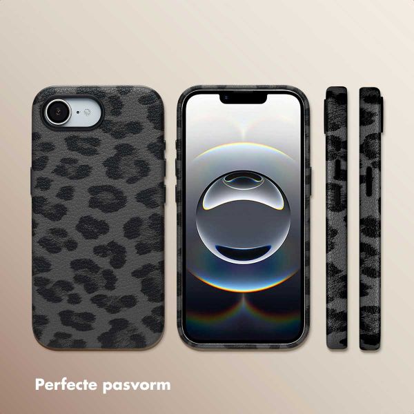 Selencia Sabi Backcover Panterprint met MagSafe Apple iPhone 16e - Midnight Black