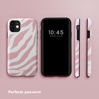 Selencia Vivid Tough Backcover iPhone 11 - Colorful Zebra Old Pink