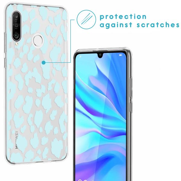 imoshion Design hoesje Huawei P30 Lite - Luipaard - Blauw