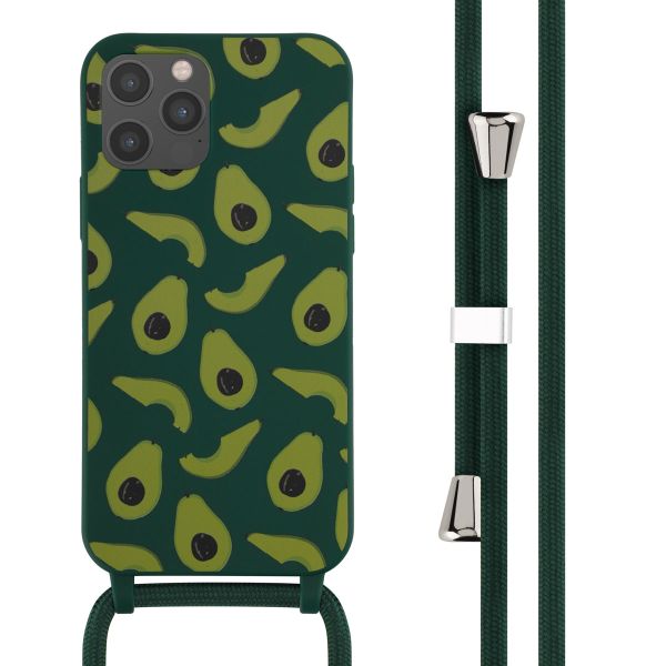 imoshion Siliconen design hoesje met koord iPhone 12 (Pro) - Avocado Green