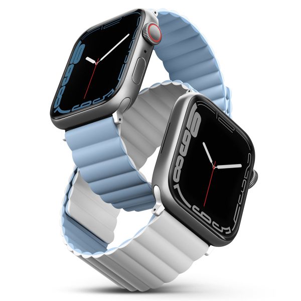 Uniq Revix dubbelzijdig bandje Apple Watch Series 1 t/m 11 / SE / Ultra (44/45/46/49 mm) - Arctic (White/Blue)