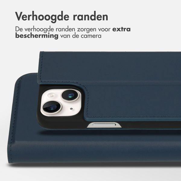 Accezz Premium Leather Slim Bookcase Apple iPhone 14 - Donkerblauw