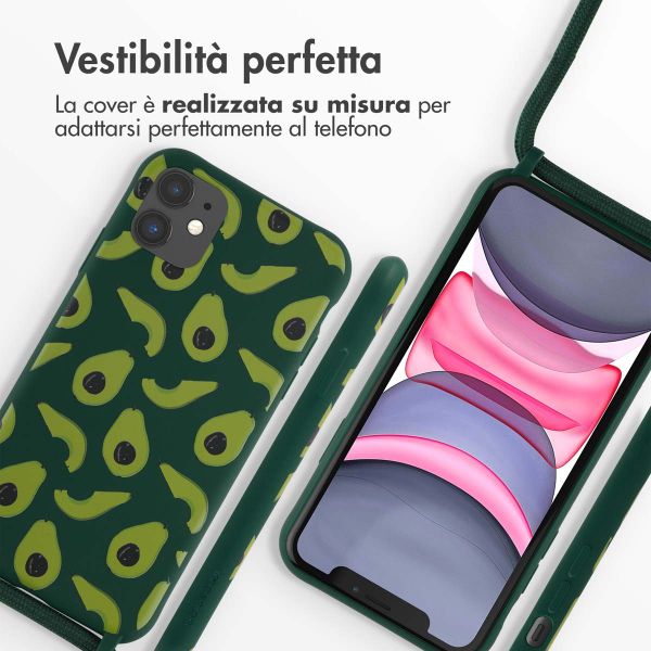 imoshion Siliconen design hoesje met koord Apple iPhone 11 - Avocado Green