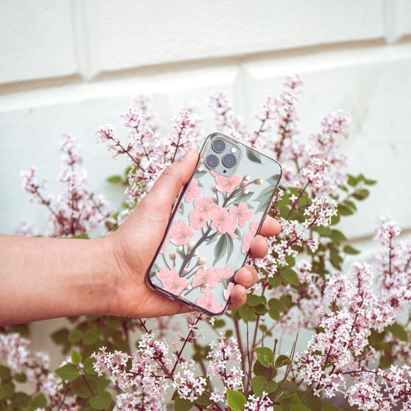 imoshion Design hoesje Apple iPhone SE (2022 / 2020) / 8 / 7 / 6s - Bloem - Roze / Groen